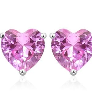 Gorgeous, pink heart sapphire earrings